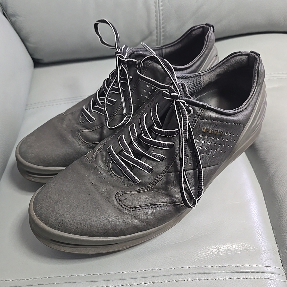 Ecco Cage Pro Hydromax Black Leather Spikeless Golf Shoes Men's Size‎ 42/8-8.5
